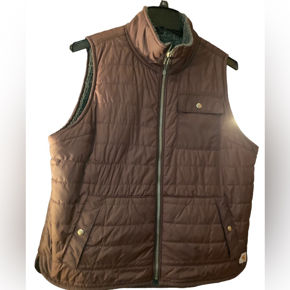 Carhartt Reversible Maroon/Charcoal Grey Sherpa Vest